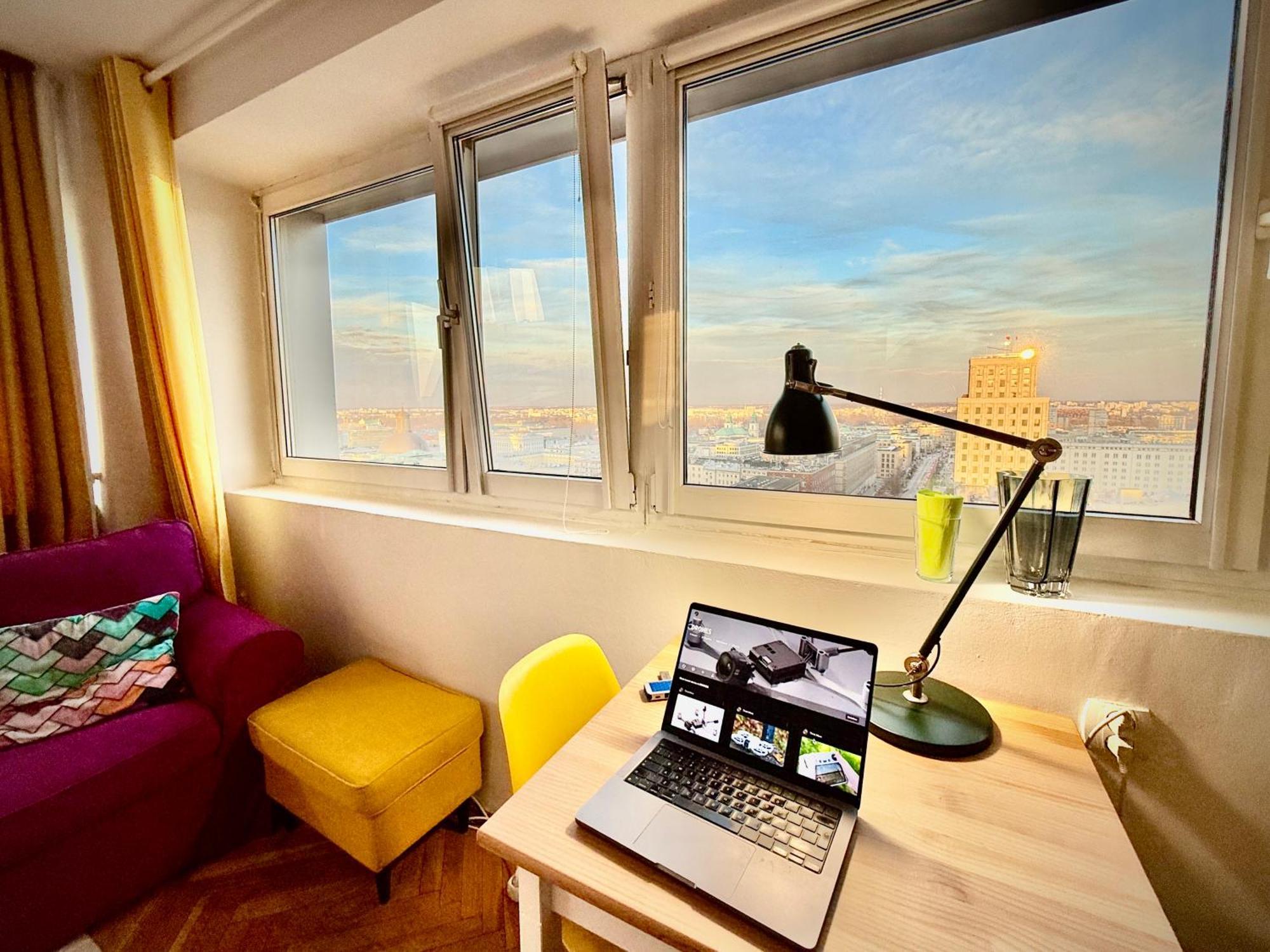 Super Apartment Yellow 2X Metro Fast Wifi 1 Gbs Netflix Panorama Miasta Warszawa Exteriör bild