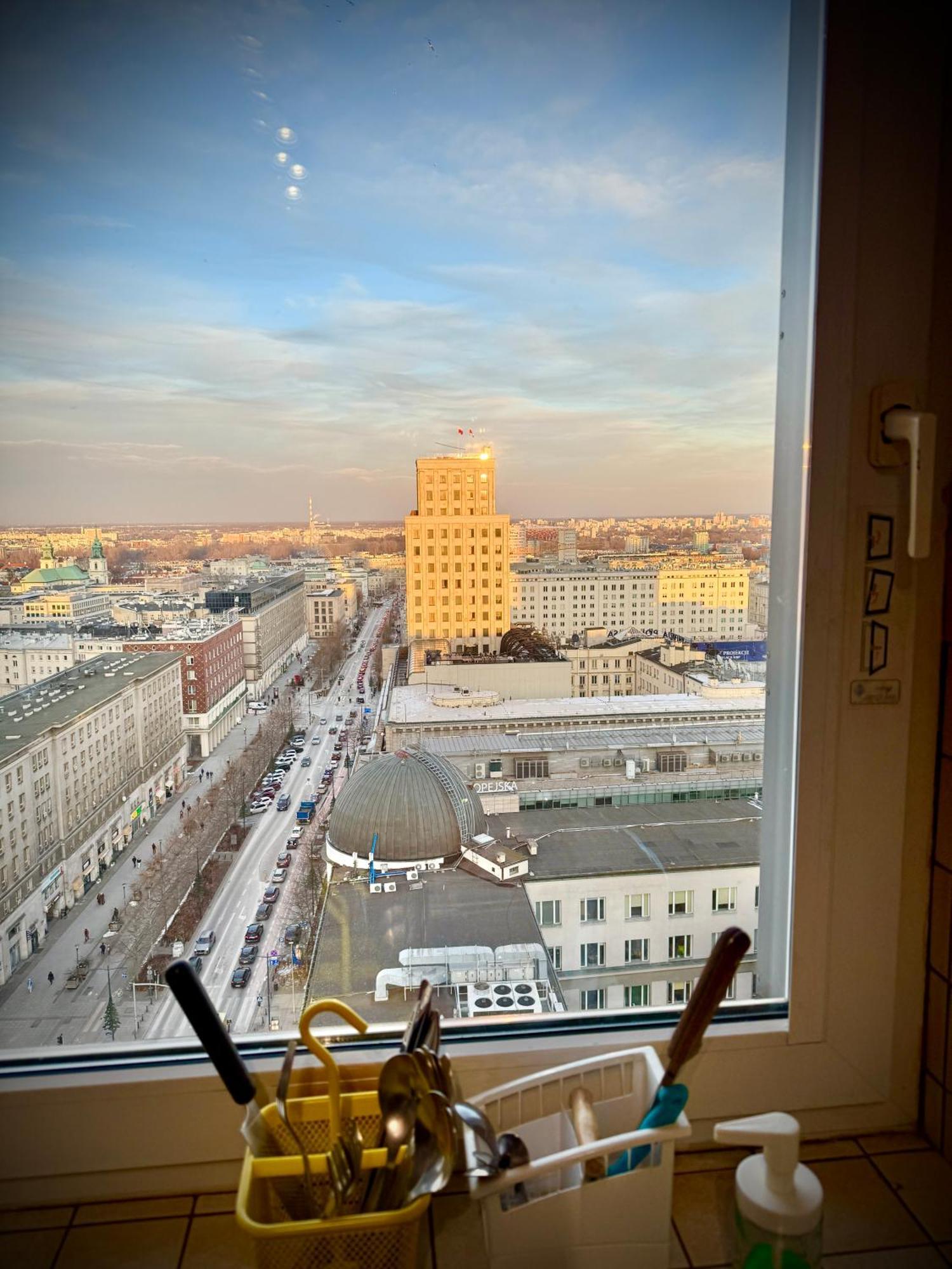 Super Apartment Yellow 2X Metro Fast Wifi 1 Gbs Netflix Panorama Miasta Warszawa Exteriör bild